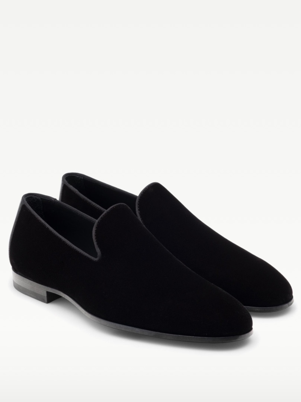 Magnanni Black Velvet Slip-On Loafers